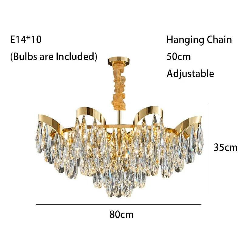 LED Sunflower Crystal Ceiling Chandelier for Home Decor and Lighting Fixture