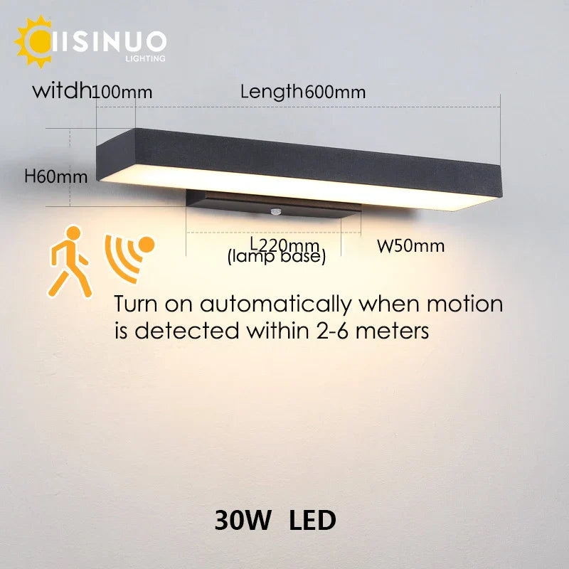 Dusk Dawn Motion Sensor Outdoor Wall Light Modern Sconces for House Garage Balcony