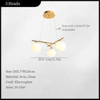 French Glass Ball Chandelier Vintage LED Ceiling Pendant Light