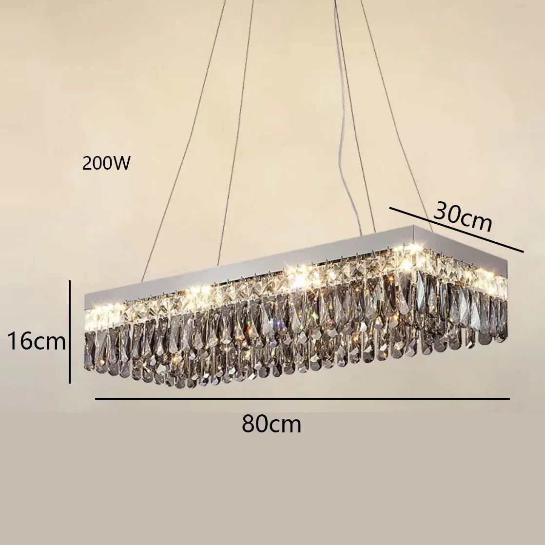 Modern Luxury LED Crystal Ceiling Chandelier for Living Room - Chrome Finish