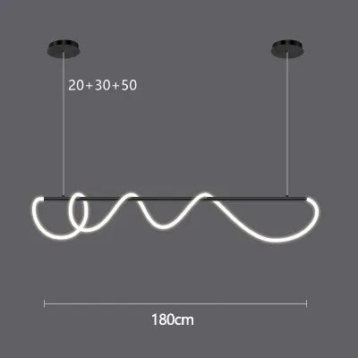 LED Long Hose Chandelier for Dining Room Kitchen Bar Pendant Lamp
