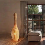 Bamboo Floor Lamp: Unique Rattan Light for Living Room, Bedroom, Teahouse Decor