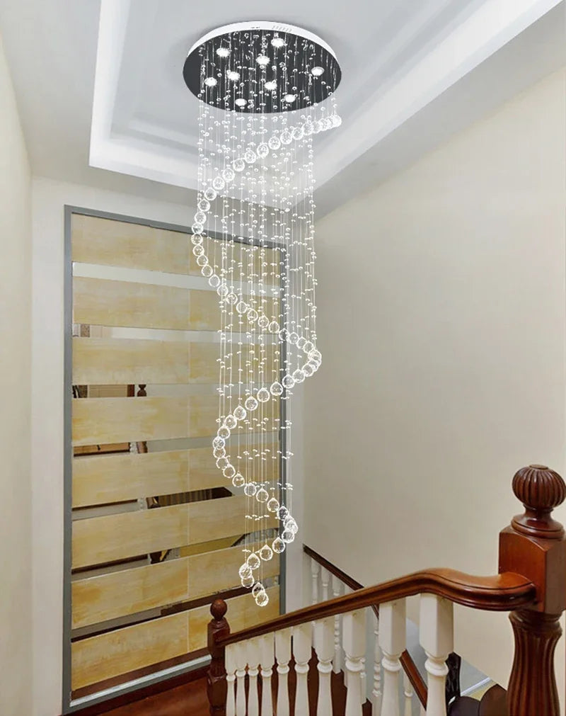 Luxury K9 Crystal Chandelier for Double Staircase and Living Room Lighting