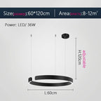 Modern LED Chandelier: Height Adjustable Pendant for Dining & Living Room.