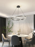 Minimalist Curve Ring LED Pendant Light for Living Dining Bedroom Chandelier