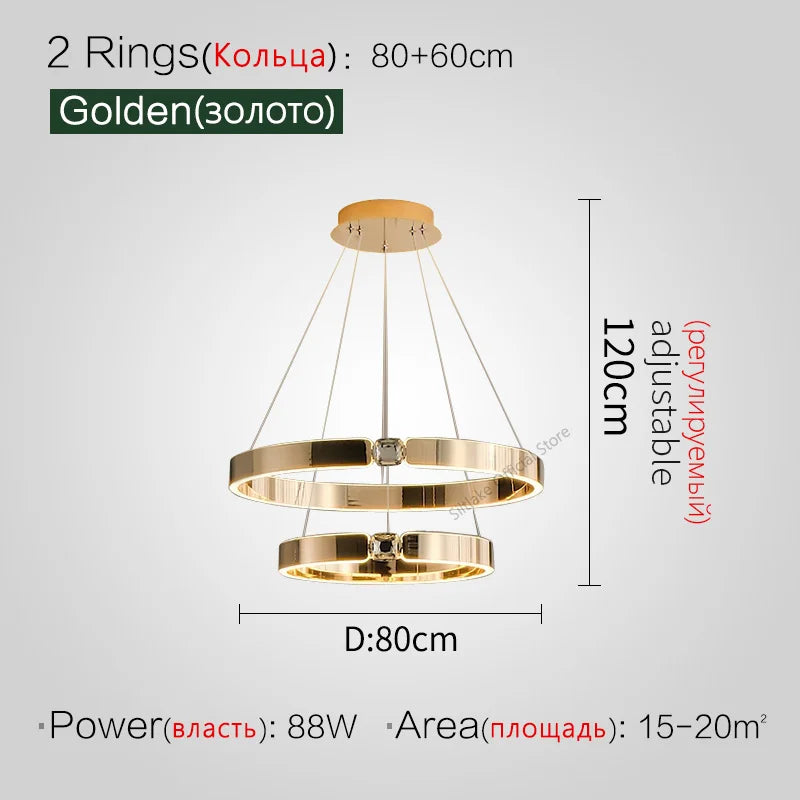 Diamond Ring Chandelier | Nordic Crystal Bedroom and Living Room Luxury Lamp