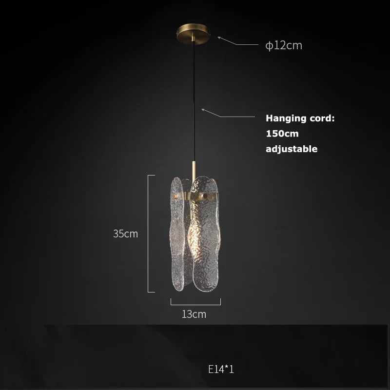 Water Ripple Glass Chandelier: Modern Luxury Living Room Ceiling Lamp for Home Decor