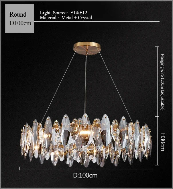 Luxury Diamond Crystal Chandelier for Dinning and Living Room Decor