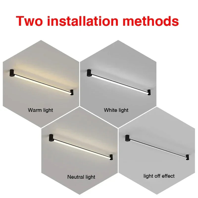 Black Bar Linear Wall Light for Living and Dining Room Lighting