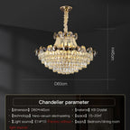 Crystal Light Luxury Chandelier for Living Room Dining Bedroom