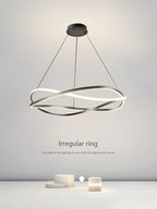 Minimalist Curve Ring LED Pendant Light for Living Dining Bedroom Chandelier
