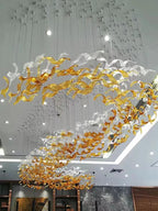 Spiral Glass Chandelier: Nordic Luxury Villa Pendent Lamp for Modern Bar and Restaurant