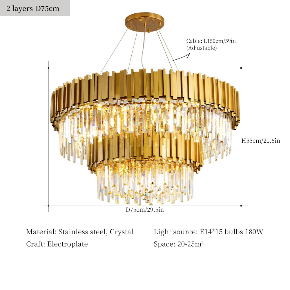 Classic Crystal Chandelier Pendant Light for Home Decor