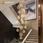 Crystal Spiral Chandelier LED Modern Minimalist Staircase Living Room Light