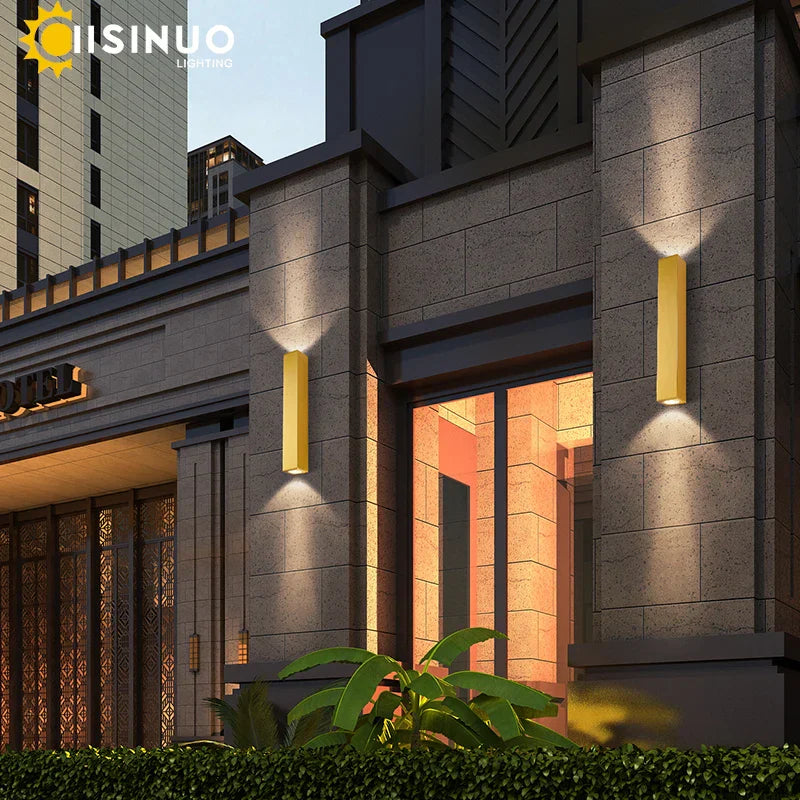 Gold LED Wall Lamp 96V 220V IP67 Waterproof Outdoor Sconce Light