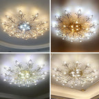 Crystal Ceiling Chandelier LED Light Fixture for Living Room Bedroom Kitchen