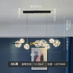 Nordic Glass Bubble LED Chandelier: Modern Parlor Dining Room Lighting for Romantic Atmosphere