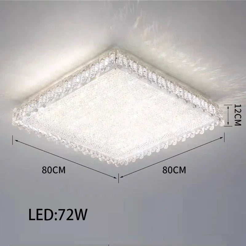 Crystal LED Ceiling Chandelier: Modern Dimmable Lighting Fixture for Stylish Home Decor