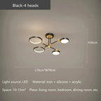 Gold Frame LED Remote Control Dimmable Ceiling Lamp for Living Room, Dining, Bedroom