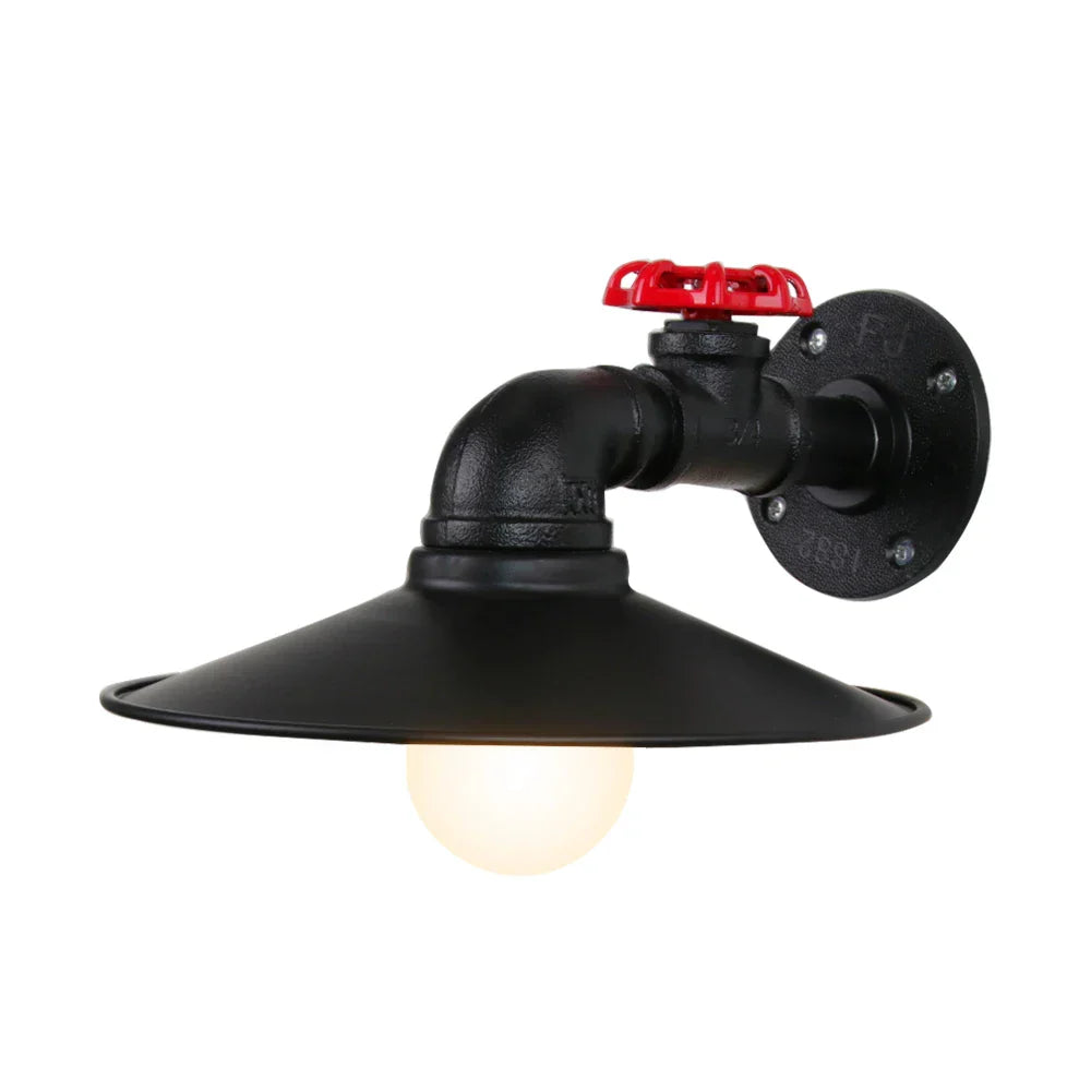 Industrial Iron Rust Water Pipe Wall Light Vintage E27 Sconce Fixture