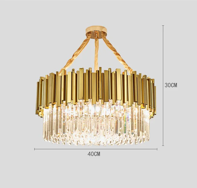 Crystal LED Pendant Lights: Luxury Gold Plating Metal Hanging Lamp for Living, Dining, Bedroom