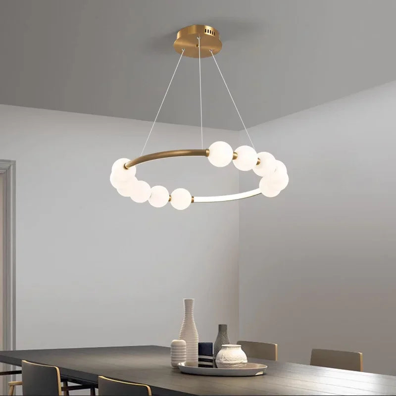 Modern Minimalist Circular Chandelier for Restaurant Living Room Bedroom