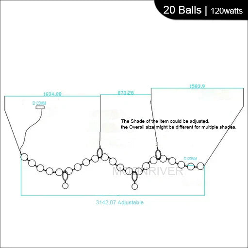 Necklace Pendant Light | Luxury Glass Ball Chandelier for Home