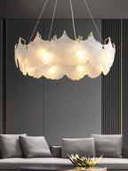 Glass Chandelier LED Circle Pendant Lights for Modern Luxury Living & Dining Decor