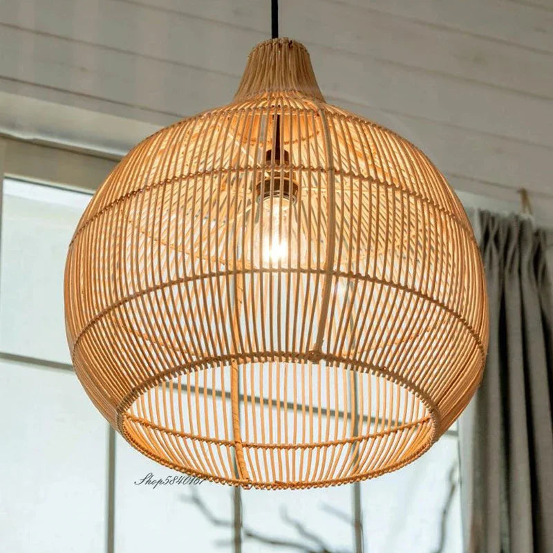 Rattan Weave Chandelier | Handmade Nordic Pastoral Style LED Decor Light