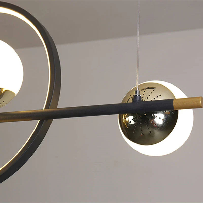 Nordic Circle LED Glass Ball Pendant Lamp for Dining Room & Kitchen