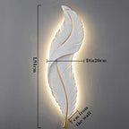 Nordic Feather LED Wall Lamp White Indoor Sconce Light for Bedroom, Living Room