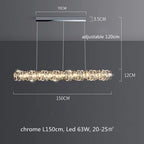 Luxury Crystal Pendant Chandelier Dimmable LED Light for Modern Living Room
