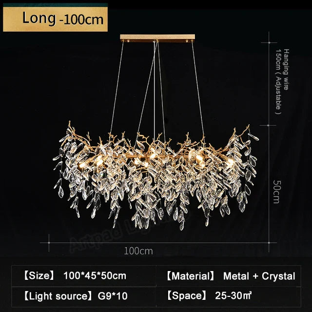 Modern Luxury Crystal Led Chandelier for Dining Living Room Hotel Hall