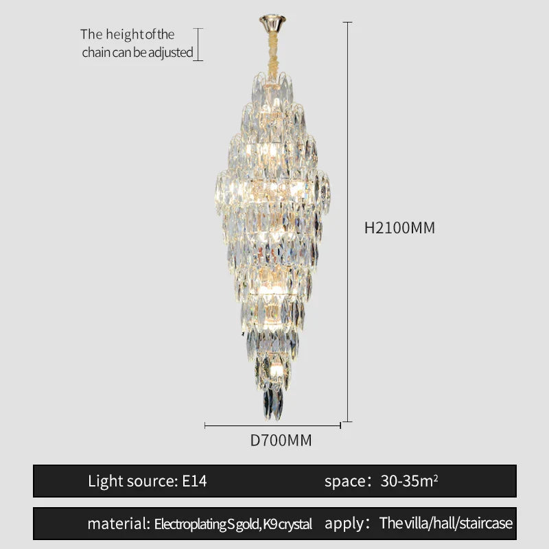 Crystal Chandelier for Luxe Modern European Villa Decor