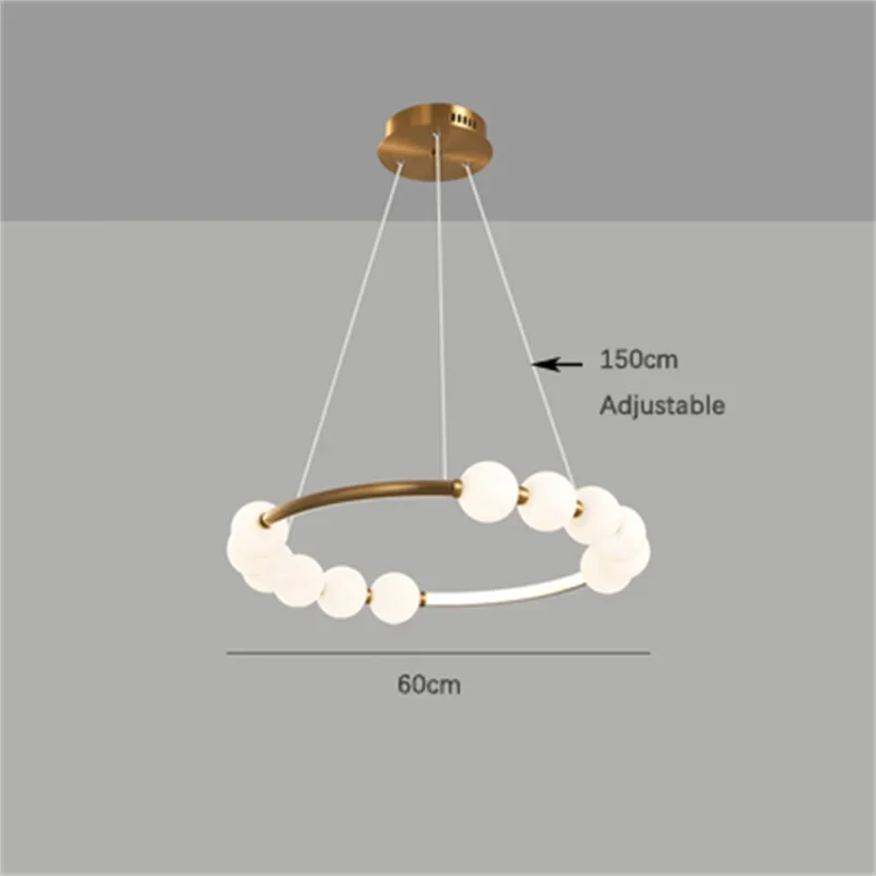 Modern Minimalist Circular Chandelier for Restaurant Living Room Bedroom