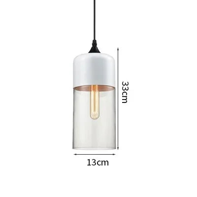 Wood Color Glass LED Pendant Light for Bedroom Dinning Living Room
