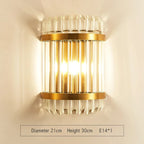 Crystal Wall Lamp: Elegant Golden LED Sconce for Bedroom, Living Room & Bathroom