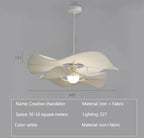 Modern Cream Fabric LED Pendant Flower Chandelier for Home Decoration