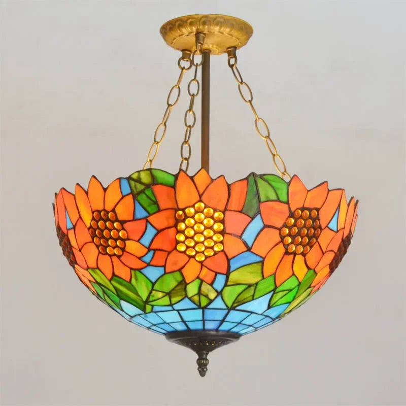 Stained Glass Tiffany Chandelier Pendant Light for Mediterranean Home Decor