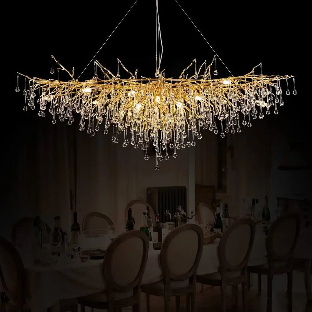 Luxury Crystal LED Chandelier Silver Gold G9 - Perfect for Indoor Hall Living Room Dining Room