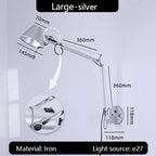 Industrial Black Silver Swing Arm Wall Lamp - Rotatable Miniature Table Lamp E27