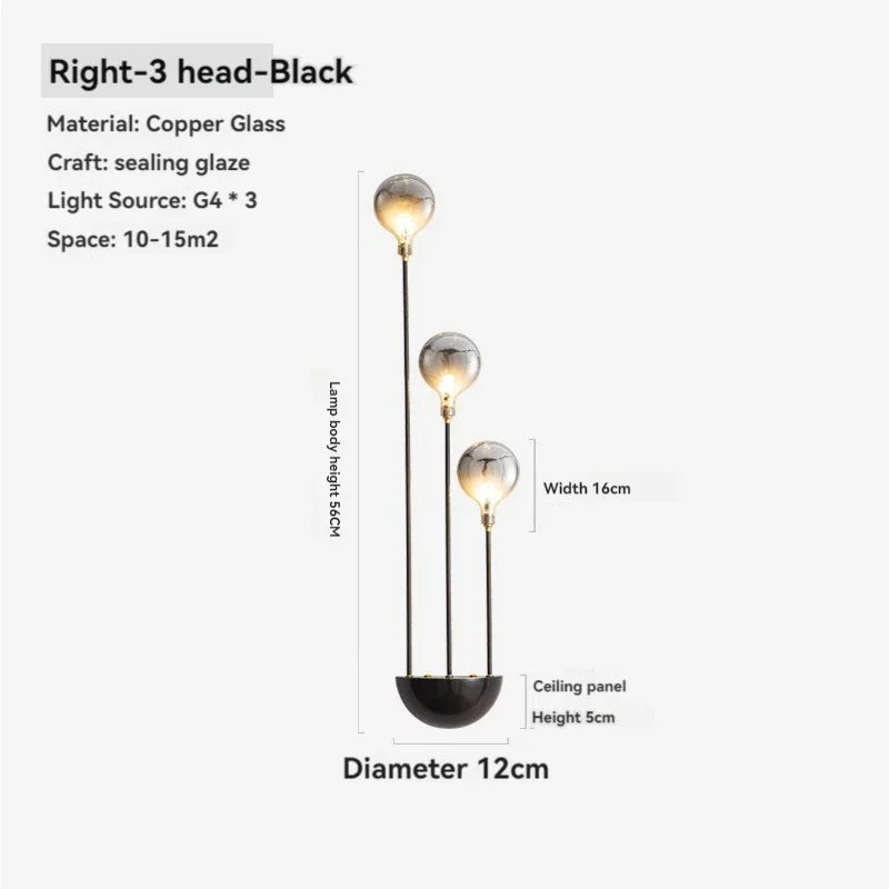 Copper Fireworks LED Ceiling Chandelier for Modern Bedroom and Living Room Decor