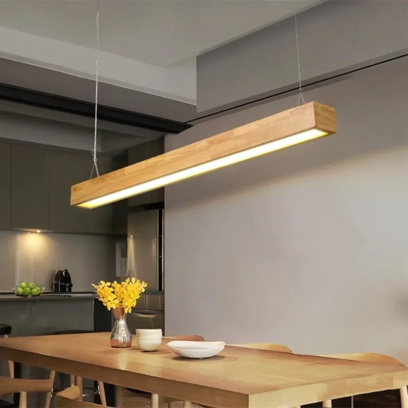 Wooden LED Pendant Lights for Kitchen Office Bedroom Dining Room Modern Nordic Design