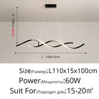 Nordic Minimalist LED Chandelier: Modern Aluminum Copper Pendant Lamp for Home Decor