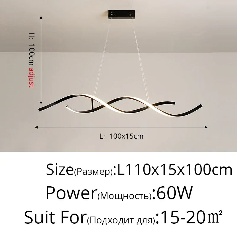 Nordic Minimalist LED Chandelier: Modern Aluminum Copper Pendant Lamp for Home Decor