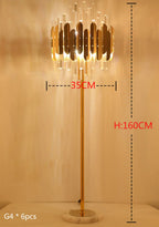 Crystal Gold Floor Lamp for Bedroom & Living Room - Modern Luxury LED Light