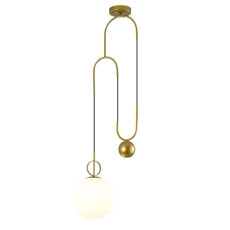 Glass Ball Pulley Pendant Light for Modern Indoor Decor