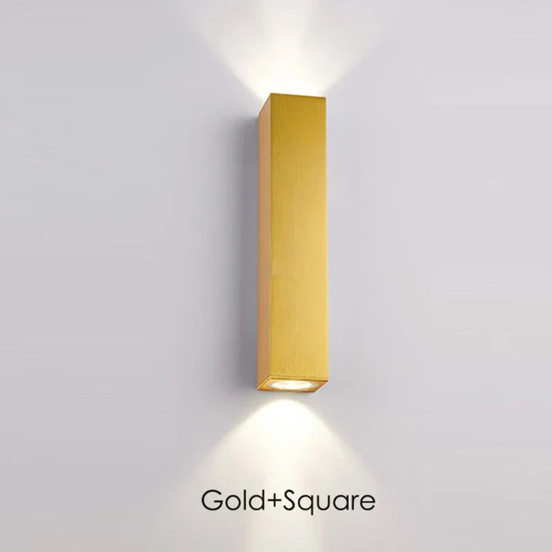 Gold LED Wall Lamp 96V 220V IP67 Waterproof Outdoor Sconce Light