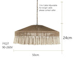 Bohemian Tassel Chandelier: Handmade Nordic Pendant Lamp for Bedroom, Living Room, Kitchen