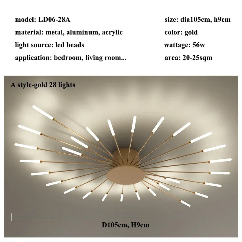 Modern LED Ceiling Chandelier for Home Lighting and Bedroom Luster